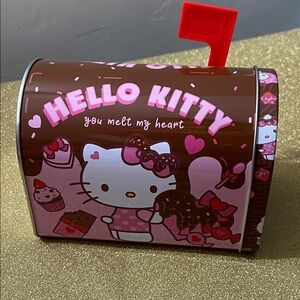 Hello Kitty Chocolate Brown and Pink Mailbox Tin